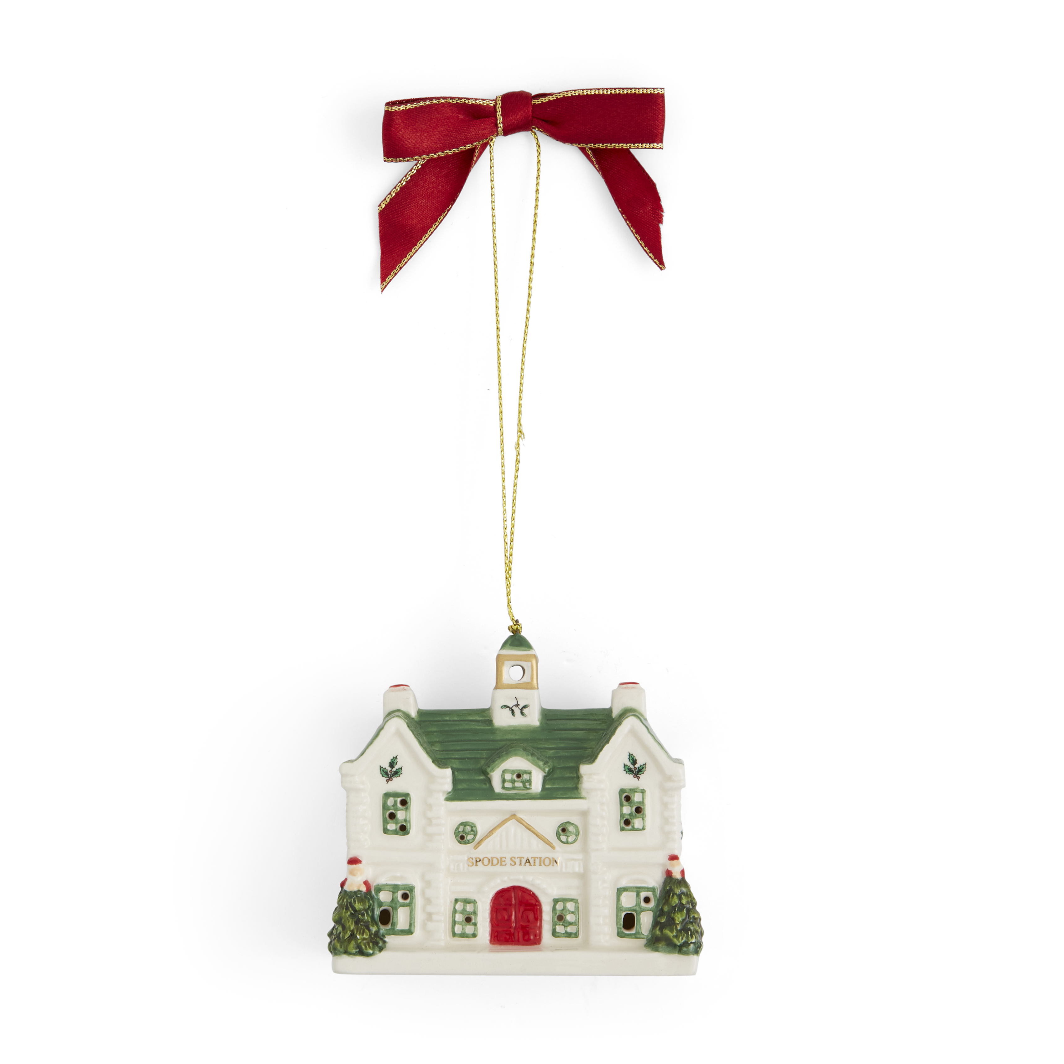 Christmas Village Train Station LED Ornament image number null